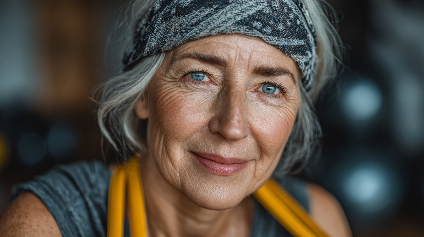 Група людей зрілого віку займається фітнесом на природі в парку